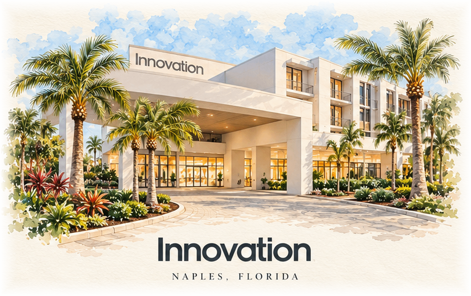 Watercolor sketch of Innovation Hotel Naples
