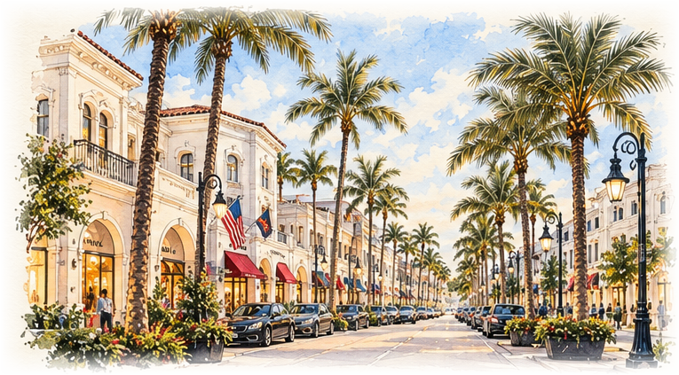 Watercolor sketch of Fifth Avenue South